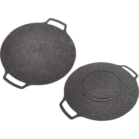 Grill Pan, Non-Stick Round Grill Pan for Barbecue, Round Grill Pan with Handle, Multifunctional Baking Tray (Universal Model 30cm) (1/5)