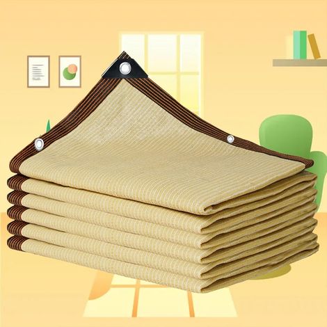 Filet d'ombrage Extérieur Blanc Voile Dombrage Toile Ombrage Extérieur 4x6 Rectangulaire Filets de Balcon Filet de Protection Contre Le Vent,beige-2x4m