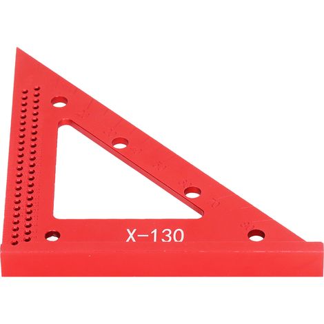 Règle triangulaire en alliage d'aluminium avec échelle transparente, 5,1 pouces, pour la charpenterie et l'installation de fermes de toit. (1/5)