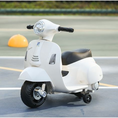 Moto eléctrica infantil VESPA, 18-36 meses, 3 km/h, LED y sonido, blanca OKMYHOME (1/5)