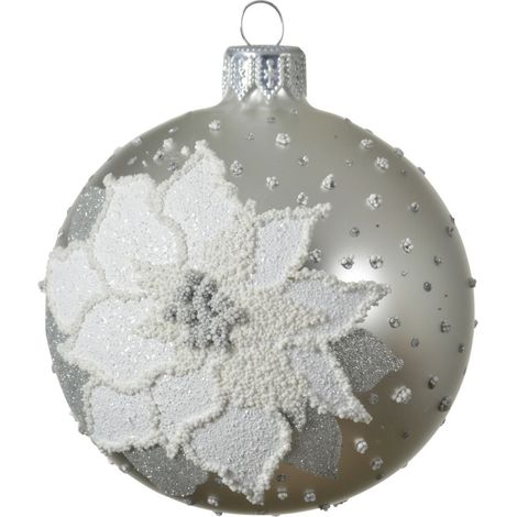 Kaemingk Weihnachtskugel aus Glas Ø 8 cm silber Christbaumschmuck