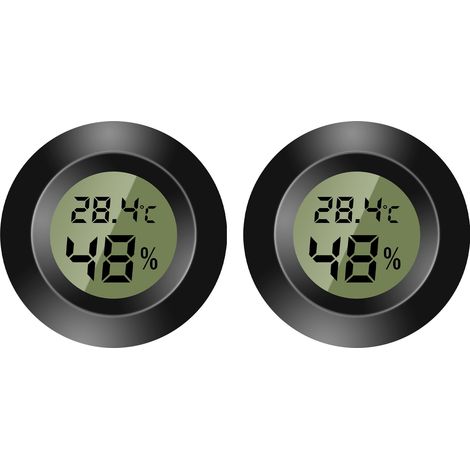 Thermomètre d'intérieur numérique - Mini hygromètre - Écran LCD numérique - Pour intérieur et extérieur - Humidimètre pour humidificateur, cave, chambre de bébé - Fahrenheit ou Celsius (2 (1/5)