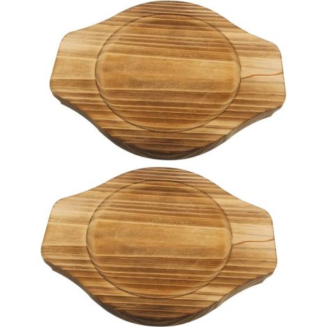 2-teiliges, robustes Untersetzer-Set aus Holz, stabiler Halt für Töpfe und Pfannen (1/4)
