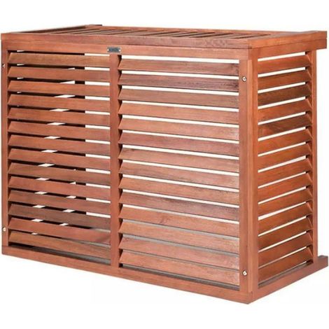 Cache climatiseur bois 835x1050x510mm – Lames persiennes pour circulation d'air – Réduit nuisances sonores – Protection intempéries et vandalisme – Decoclim