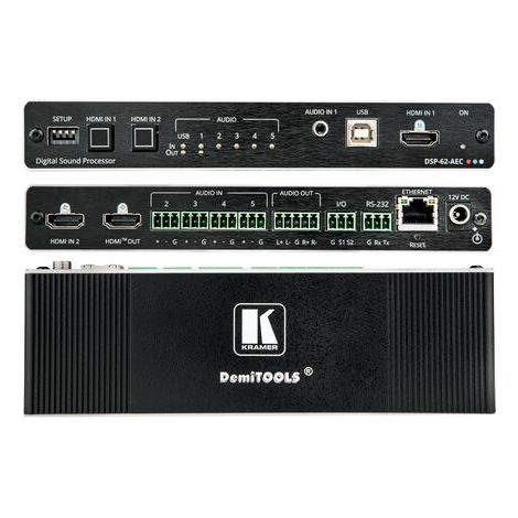 Dsp-62-aec 6x2 poe audio matrix (1/2)