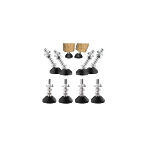 Juego de 8 patas ajustables en altura M10 × 50 mm para muebles – Carga máxima 450 kg - Crezuo