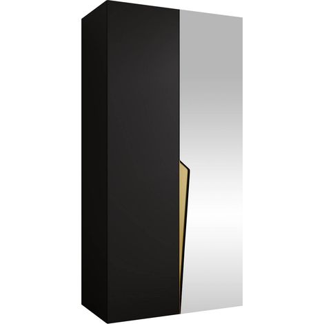 Armoire Hartford 608, Noir, 202x100x52cm, Portes d'armoire: Avec des charnières, Nombre d'étagères: 0 (1/5)