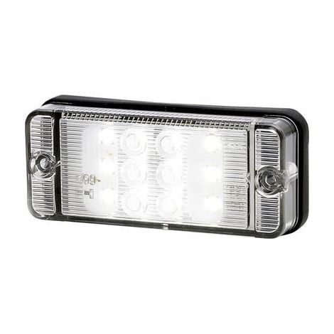 SECOR T 95702 LUZ DE MARCHA TRASERA BLANCA CRISTAL TRANSPARENTE EXTREMOS DE CABLE ABIERTOS 12 V, 24 V