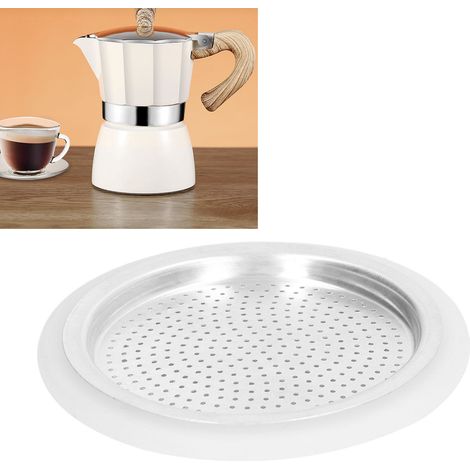 Accessoires pour cafetière moka, filtre à café en aluminium, ensemble filtre + joint en caoutchouc pour 3 personnes. (1/5)