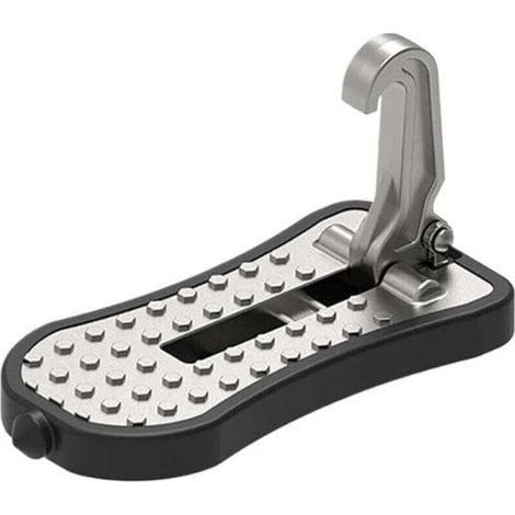 1 repose-pieds de voiture pour galerie de toit SUV, pédales pliantes, marchepieds de bagages, rallonge de seuil de porte de remorque (standard en argent)