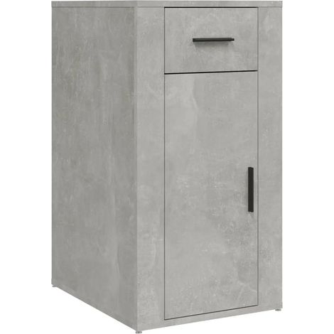 Armadio da ufficio moderno grigio cemento 40 x 49 x 75 cm con cassetto e pratico vano portaoggetti in legno ingegnerizzato grigio 020048291