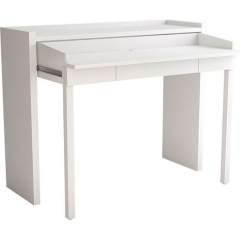 Console Bureau Extensible "Lana" 110cm Blanc (1/4)