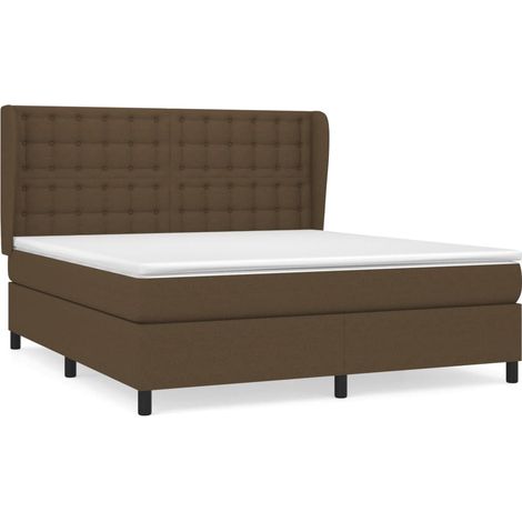 Maison Exclusive - Giroletto a Molle con Materasso Marrone Scuro 160x200cm Tessuto (1/5)