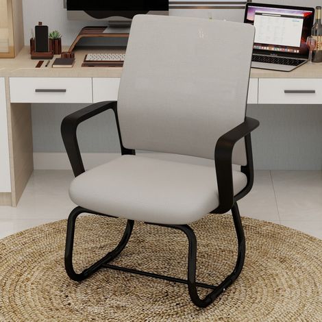 Chaise de Bureau - 45x55x90cm - Design Minimaliste Ergonomique avec Dossier Mesh et Structure en Arc Stable - Gris et Noir (1/5)