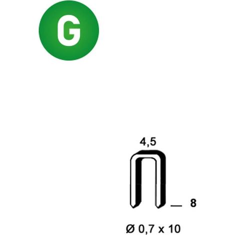 20 000 Agrafes Galvanisées O-08 - 4.5x8x0.7x1 mm - D-Work