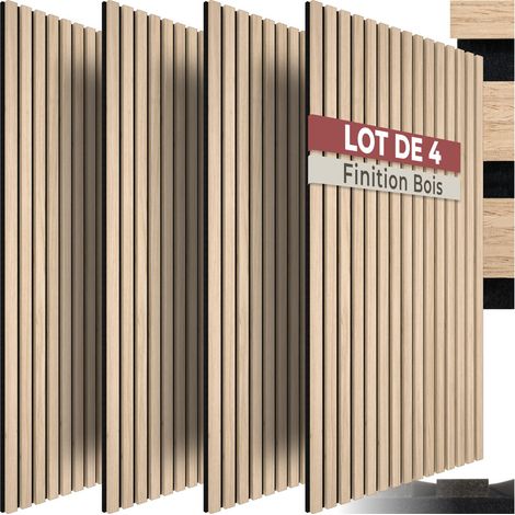 Lot de 4 panneaux acoustiques aspect bois 110 x 50 1,8 cm