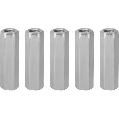 Écrous hexagonaux longs en acier zingué M10 × 50 mm – Lot de 5 pièces (1/5)