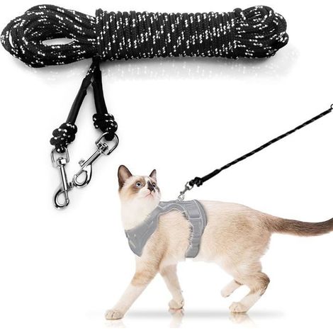 Laisse extra longue pour chat, 15 mètres, adaptée à une utilisation dans le jardin, et également aux chiens et petits animaux. (1/5)