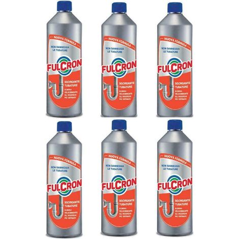 Sgorgante tubature FULCRON AREXONS tubature disgorgante chimico water lavandini docce  - da 1 Lt – 6 pz. (1/2)