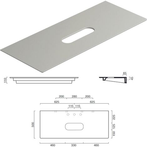 Catalano Ceramic Top 125 cemento satinato 125X50 cm 0831250023