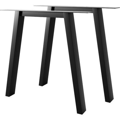 Metalopro – Pieds de table en métal – Set de 2 – Hauteur 72 cm – Revêtement en poudre – Charge lourde pour plateaux en bois et verre