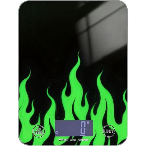 Balance numérique de cuisine noire fluorescente- Étanche- 5 kg/5 g (1/5)