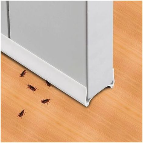 Bande d'étanchéité flexible en PVC pour bas de porte - Bande d'étanchéité pour bas de porte - Joint d'étanchéité efficace pour bas de porte,Découpable - Blanc,96cm (1/5)