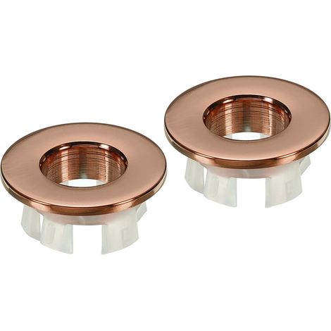 Débordement Anneau, 2pcs Évier Rond Couvercle Bassin Garniture Laiton Insertion dans Trou Rond Bouchons pour Cuisine Salle Bain, Or Rose (1/5)