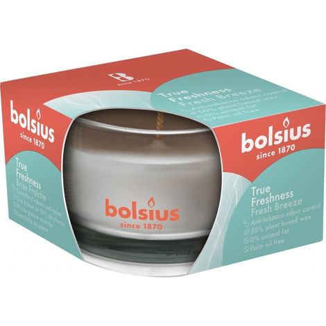 Bolsius Geurkaars True Freshness Fresh Breeze 8 cm Verre Décoratie Sfeer Kaars