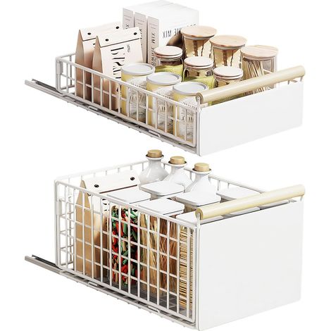 2 tiroirs télescopiques, organisateur de placard pliable, tiroirs (1/5)