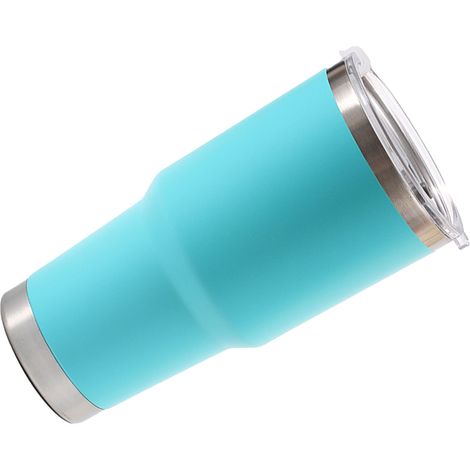 Isolierter Edelstahl-Kaffeebecher (900 ml), großes Fassungsvermögen, weite Öffnung, isolierte Wasser- und Kaffeeflasche für Auto und Reisen, Himmelblau (1/5)