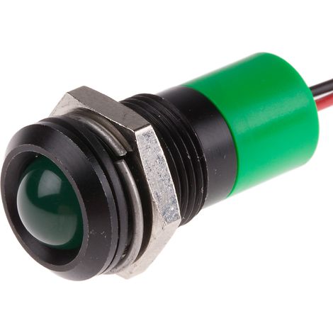 Voyant LED lumineux Vert RS PRO, dia. 14mm, 12V c.c., IP67 ( Prix pour 1 ) (1/2)