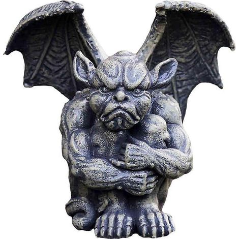 Kreative geflügelte Gargoyle-Statue, gotischer sitzender Wächter, böser Dämon, Skulptur, Figur aus Kunstharz, Ornament, Halloween-Garten- und Hofdekoration