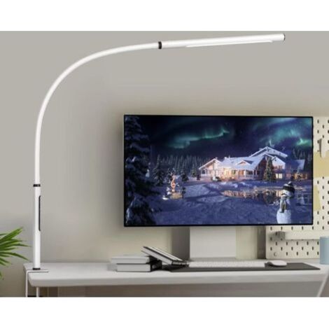 Lampe de Bureau LED, Lampes de Table, Lampe d'Architecte Protection des Yeux, Atténuation et Température de Couleur Réglable, Lampe de Travail à Pince avec Fonction Mémoire et Minuterie, 12W (1/5)