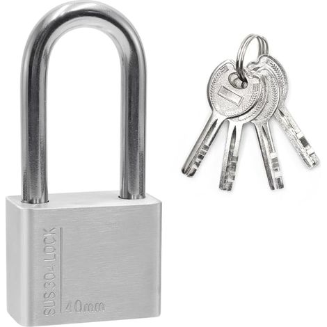 Cadenas de Sécurité Inox 304 40mm, 4 Clés, pour Vélo, Porte, Garage (1/5)