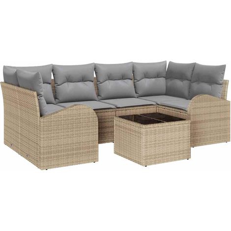 Maison Exclusive - Gartensofa-set Beige 55 x 55 x 37 cm Poly-Ratt
