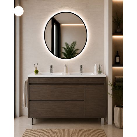 Mobile bagno con lavabo ORIGENBATH CAPRERA senza specchio 120x45 cm doppio lavabo frassino tea