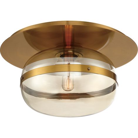 Plafoniera Nottingham rotonda ottone ambra 35cm E27 (1/5)