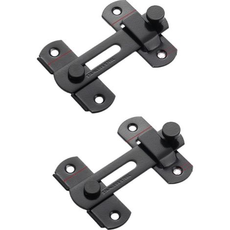 （2 PCS Targette de Porte Coulissante en Acier Inoxydable, Verrouillage avec Vis pour Fenêtre, Placard, Jardin, Portes Intérieures,Sécurité Antivol (1/5)