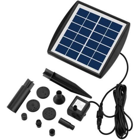Pompe de Fontaine Solaire, 2W 200L/H, Pompe à Eau Solaire de Jardin avec Panneau Solaire Réglable, Convient pour Aquarium, Petit Étang, Jardin, Terrasse, Pelouse Piscine (1/5)