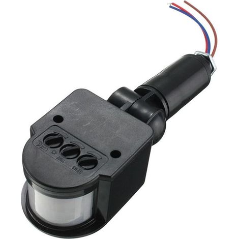 12 m PIR-Infrarot-Bewegungsmelder für den Außenbereich mit LED-Sensor, Funkfernbedienung, 12 V DC, Schwarz (1/5)
