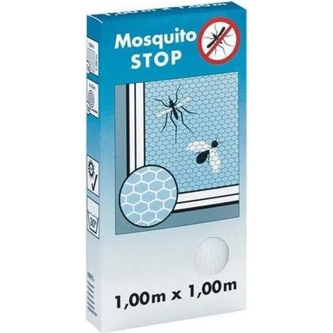 Insektenschutzgitter für Fenster, "STOP", weiß, 1m x 1m
