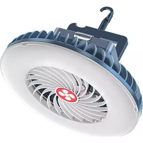 Ventilateur portable silencieux avec lampe de camping LED et batterie rechargeable USB - Accessoires de camping (1/5)