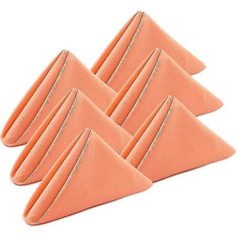 Serviettes de cuisine en tissu saumon 100 % coton, lot de 6. Couleur orange et rose. (1/2)