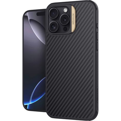 Coque pour iPhone 16 Pro Max, Nillkin Armor, fibre de carbone, MagSafe, or (1/5)