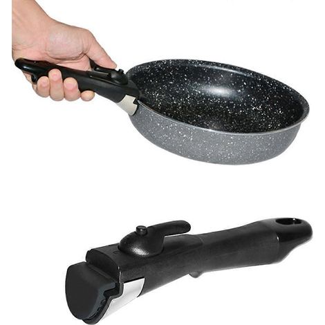 Poignée universelle de casserole extérieure amovible, poignée de rechange anti-brûlure avec clip de serrage pour ustensiles de cuisine (1/4)
