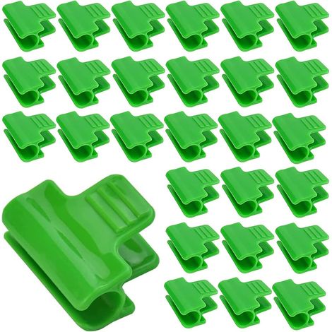 100 pièces Clips de Serre, Clips de Cerceau de Jardin, Clips de Serre, pour Support Saisonnier pour Extensions de Plantes et Abris à Cadre de Serre (1/5)