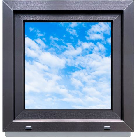 Fenêtre standard en PVC anthracite, oscillo-battante, 70x70, 700x700, double vitrage, neuve, oscillo-battante (1/5)