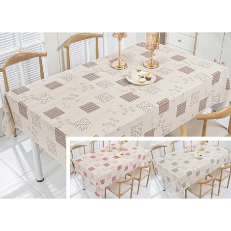 Tovaglia Antimacchia PVC Proteggi Tavolo Maniva Glitter Riga Flower, misura140x400coloreD5 Beige