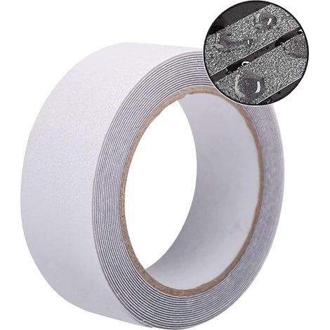 Ruban Adhésif Antidérapant Transparent 5 m x 2,5 cm, Bande Antiderapante Escalier, Bande Adhesive Antiderapante pour Extérieur et Intérieur, Ruban Antidérapant Transparent Imperméable